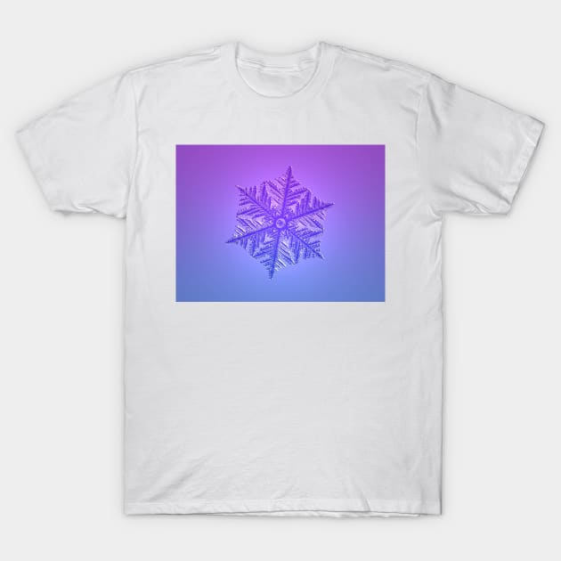 Violet Blue Fractal Snowflake T-Shirt by sciencenotes